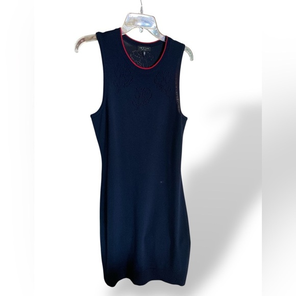 rag & bone Sleeveless X-tra Fine Merino Wool Dress Floral Cutout Detail Medium - Picture 8 of 11